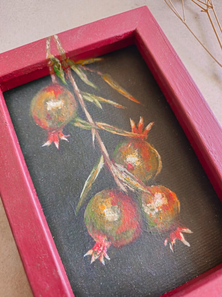"Pomegranates" | ציור מקורי על נייר – תמונה 3