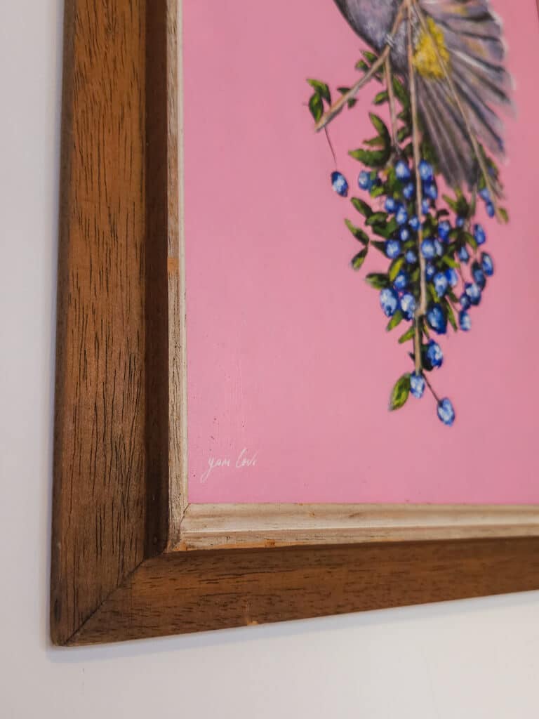 "Bird & berries" | ציור מקורי על נייר – תמונה 4